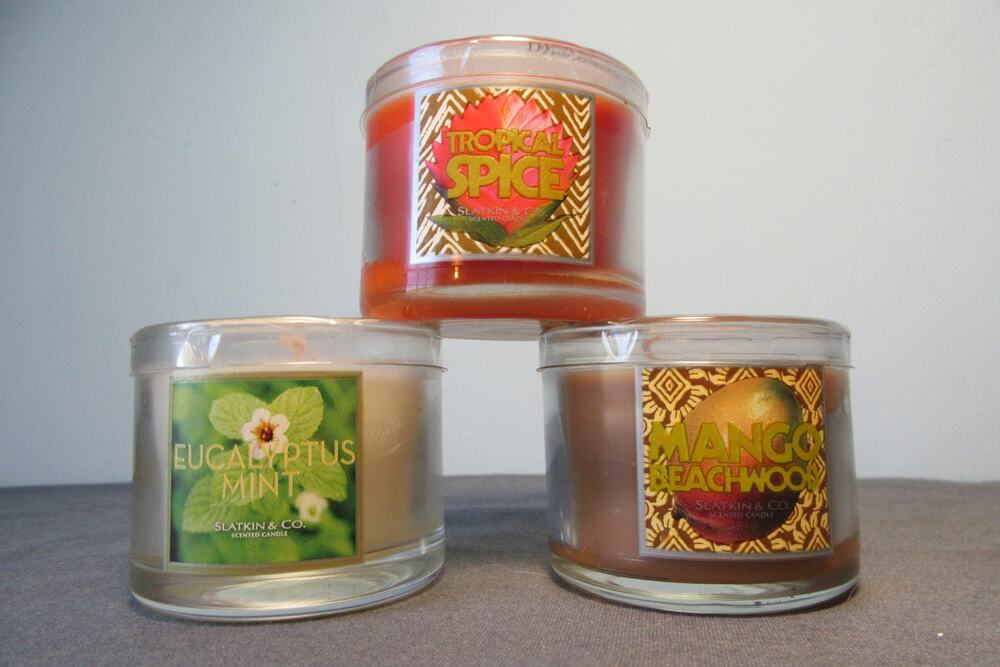 3 Bath & Body Slatkin & Co Mini Candles 1.3 oz Each New 3 Scents